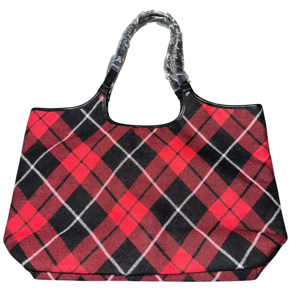 Victoria's Secret VS Red Plaid Holiday Large Tote Bag – Brand New with‎ Tags!